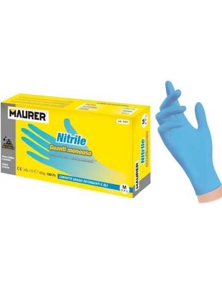GUANTI MONOUSO NITRILE BLU TG.L MAURER - MAURER | Utensili Store