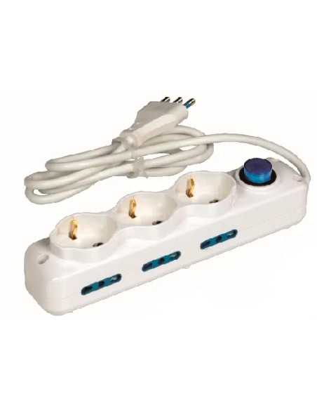 MULTIPRESA C/INTER. SCHUKO+LAT. BIPASSO MAURER - CF. IN BLISTER - MAURER | Utensili Store