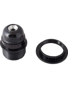 PORTALAMPADA FILETTO PARZ.+GHIERA E27 NERO - MAURER