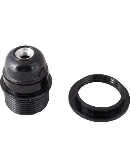PORTALAMPADA FILETTO PARZ.+GHIERA E27 NERO - MAURER | Utensili Store