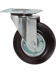 RUOTA GOMMA C/PIASTRA GIREVOLE - MAURER