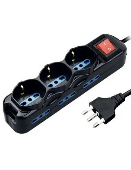 MULTIPRESA C/INTER. 3P. SCHUKO+6P. LAT. BIPASSO NERO MAURER-CF - MAURER | Utensili Store