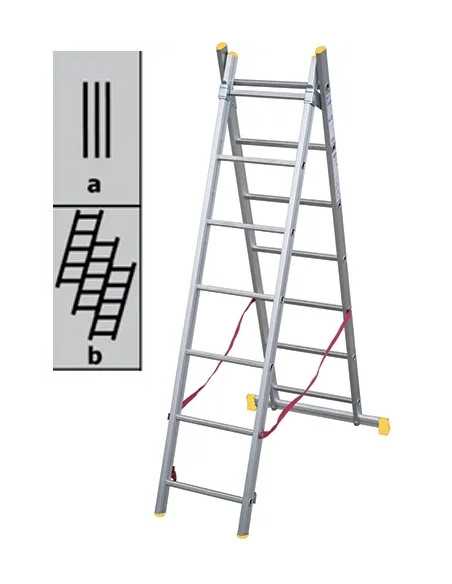 SCALA INDUSTRIALE BIVALENTE 2X 9GR ALLUMINIO MAURER - MAURER | Utensili Store