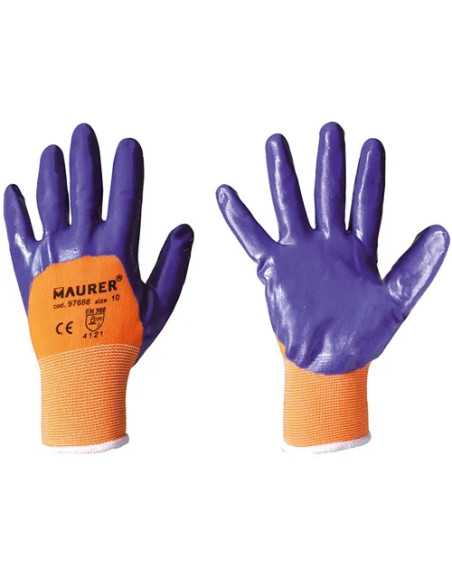 GUANTI LAVORO NITRILE GLOVEX II CON POLSINO - MAURER | Utensili Store