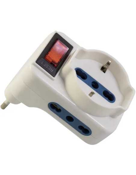 ADATTATORE TRIPLO SALVASP. SCHUKO+INT. BIANCO MAURER - CF. BUSTA - MAURER | Utensili Store