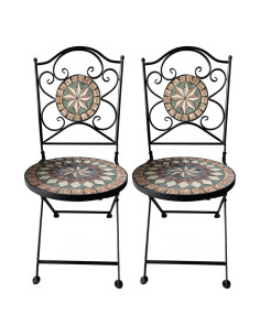 COPPIA SEDIE DECORO MOSAICO 'MORGANA' - LIF