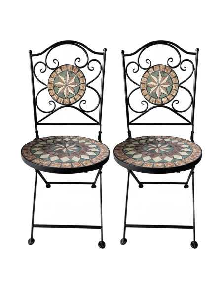 COPPIA SEDIE DECORO MOSAICO 'MORGANA' - LIF | Utensili Store