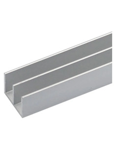 UNIKO PROFILO PER FAI DA TE TIPO DOPPIA 'U' mm 20 x 18 x 1 - mt 1 col.argento 2