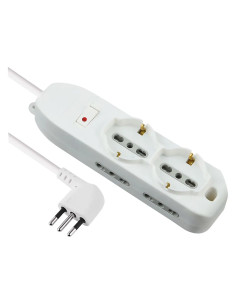 MULTIPRESA CON INTERRUTTORE 2 Schuko + 4 Bival. - ELECTRALINE
