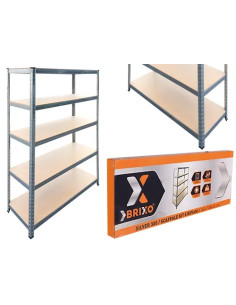 SCAFFALI KIT BRIXO H.180 SILVER - Senza Marca