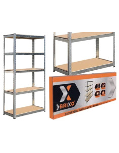 SCAFFALI KIT BRIXO H.180 SILVER - Senza Marca 2