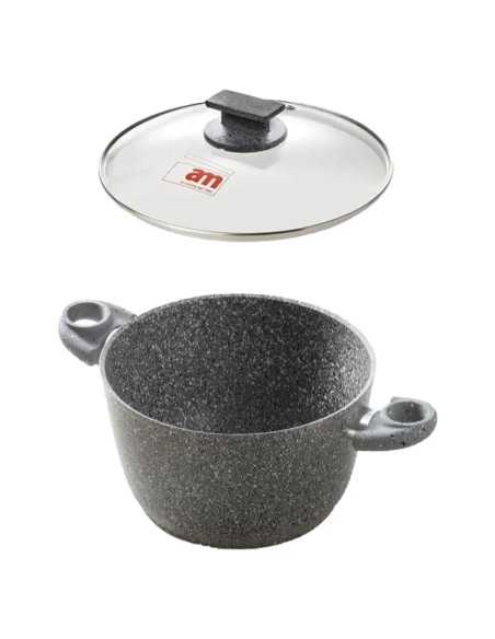 PENTOLA CON COPERCHIO VETRO 'CUORE DI PIETRA' - ACCADEMIAMUGNANO | Utensili Store