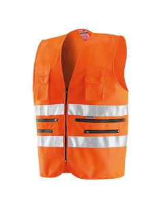 GILET ALTA VISIBILITA' MULTITASCHE - NERI