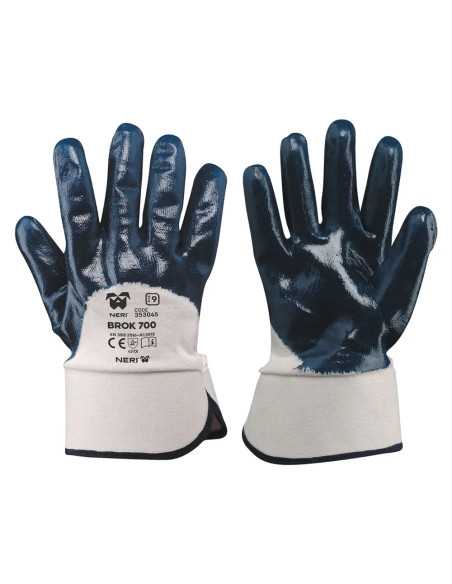GUANTI NBR MANICHETTA TELA 'BROK 700' - NERI | Utensili Store