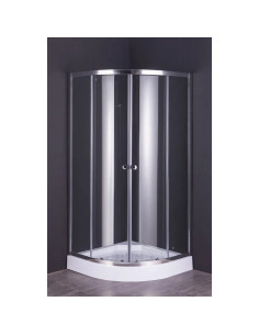 BOX DOCCIA CRISTALLO SEMICIRCOLARE DUE PORTE 'RUBINO' - FLUXY