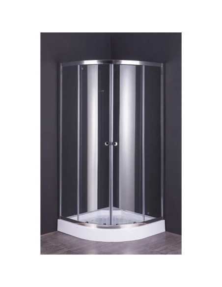 BOX DOCCIA CRISTALLO SEMICIRCOLARE DUE PORTE 'RUBINO' - FLUXY | Utensili Store