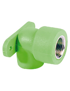 GOMITO A 90° FILETTATO FEMMINA CON STAFFA - INDUSTRIEGIACOMELLI