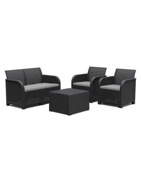 SET DA GIARDINO POLIPROPILENE 'ROSALIE LOUNGE' bianco - KETER | Utensili Store