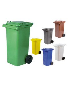 BIDONE IMMONDIZIA CARRELLATO verde - ICS