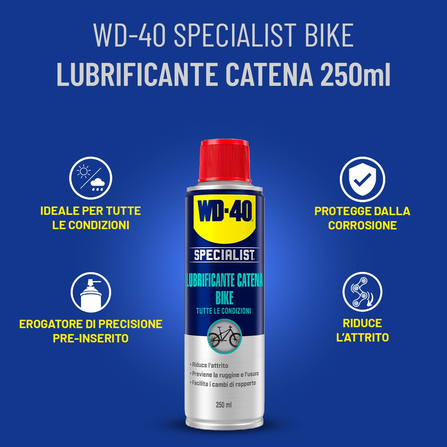 Lubrificante Catena Bike - Tutte le Condizioni - Spray 250ml - WD-40 Specialist - Dettaglio 2