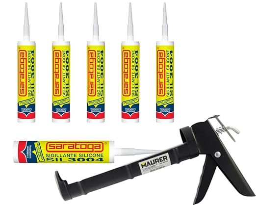 Kit Silicone Sigillante Antimuffa + Pistola per Silicone - SARATOGA & MAURER - Vista Principale