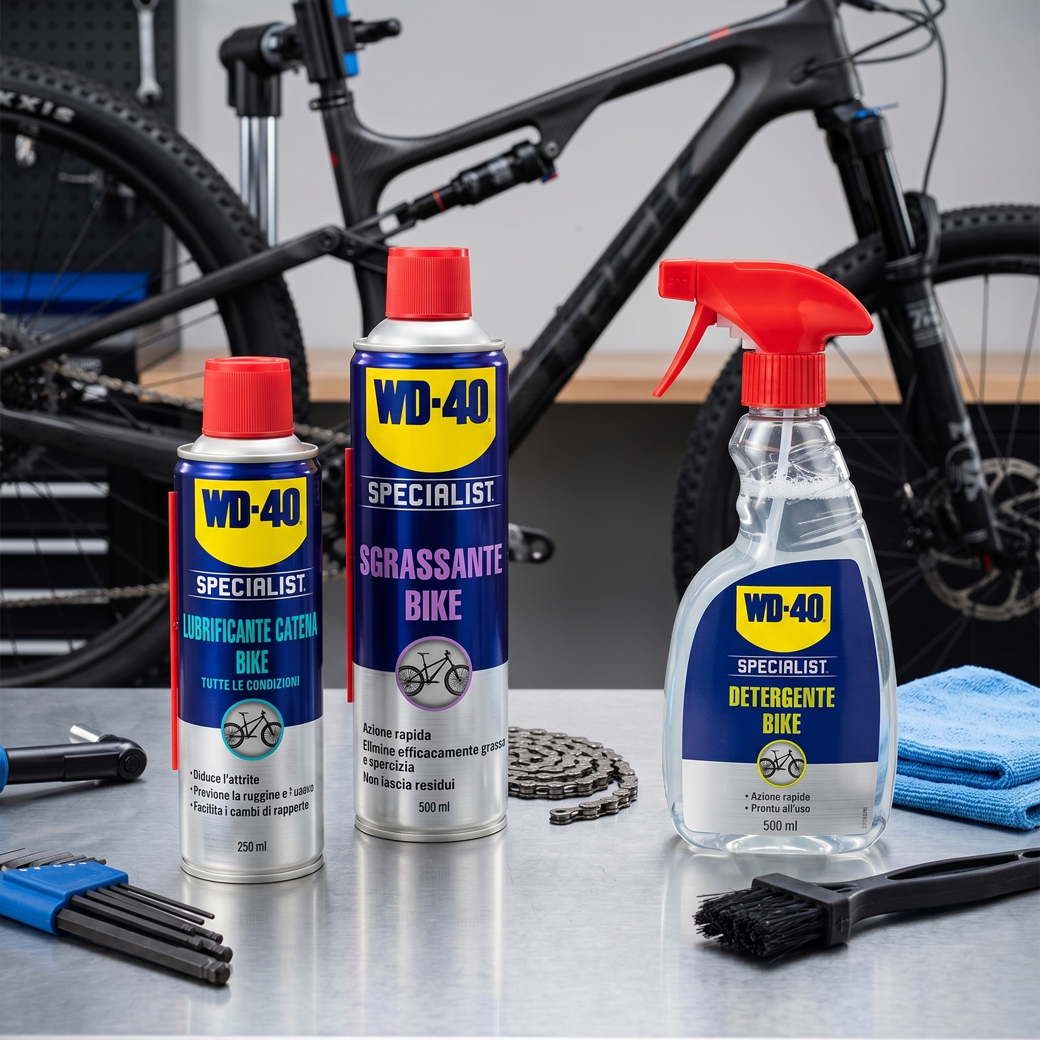 KIT COMPLETO SPECIALIST BIKE + GUANTI - WD40